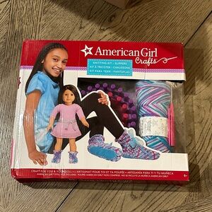 American Girl Crafts Knitting Kit with Pink and Blue Yarn